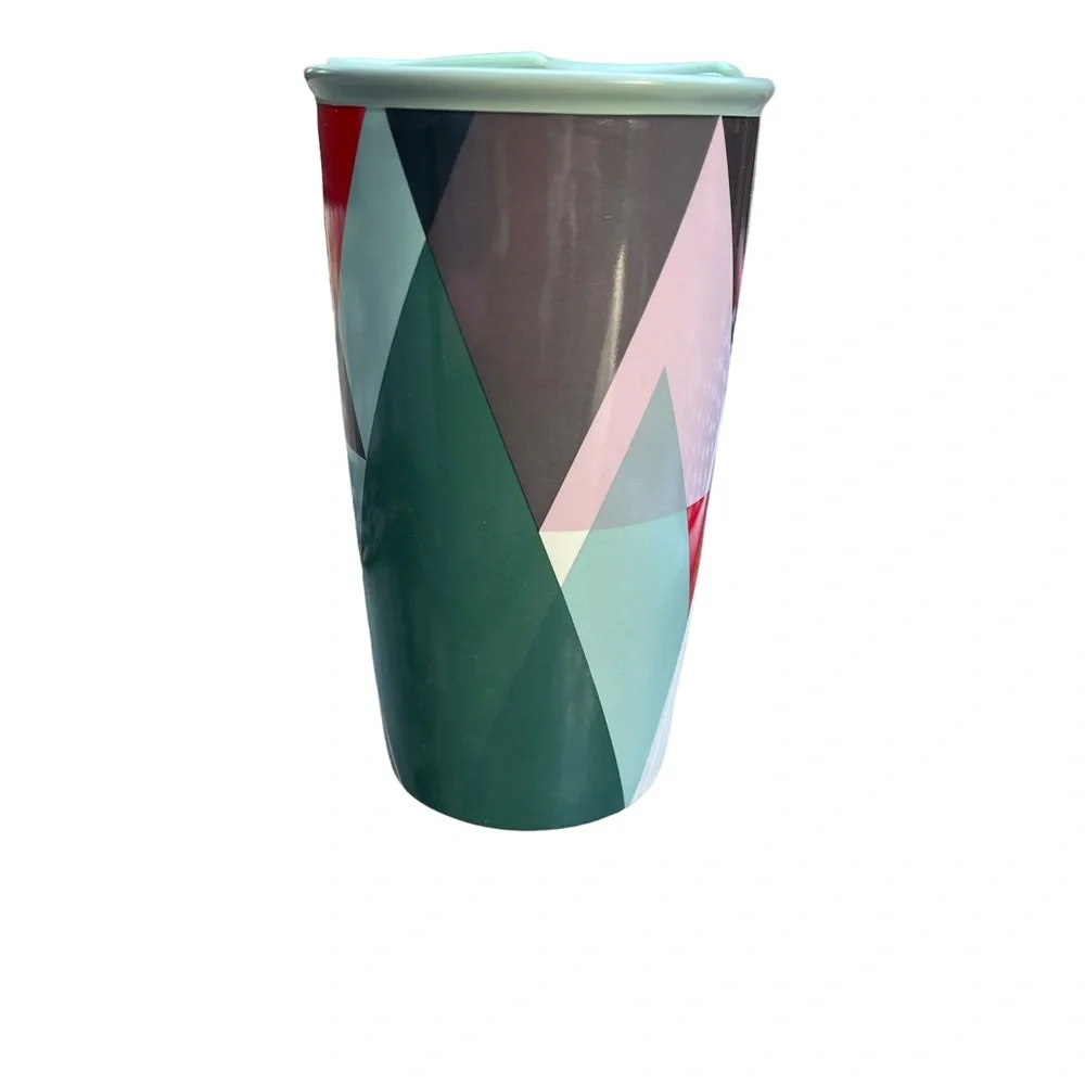 Starbucks Ceramic Modern Christmas Tree 2017 Travel Tumbler 12oz